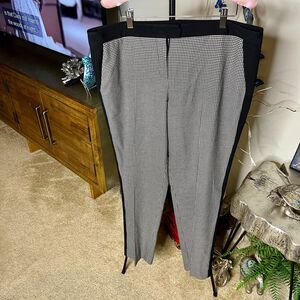 Vince Camuto Women’s Black White Side Striped Pocket Straight Leg Pants Size 14